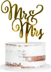 Acrylic Mr & Mrs Cake Topper,Bride and Groom Cake Topper, Wedding or Anniversary