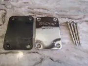 KRAMER PIONEER JAZZ BASS GUITAR NECK PLATE + SCREWS in CHROME - MADE IN USA 1982
