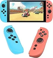 Pidynx Silicone Case Cover for Switch 2 Controllers - Skin-Friendly, Anti-Slip, Shockproof & Dust-Proof Protective Grip (0.06" Thin, Left & Right Pair, 45g) - Orange and Blue