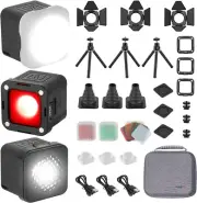 RM01 Mini LED Video Light Kit (3 Pack), Waterproof Portable Camera Light Kit...