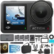 DJI Osmo Action 4 Adventure Combo Bundle with 64GB Memory Card, Case and More