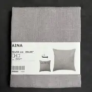Ikea Aina 100% Linen 3 Tie Bow Light Gray Pillow Cushion Cover 20”x 20”