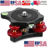 LP-64 Camera Tripod Head Leveling Base Triple-wheel Precision Leveler Adapter
