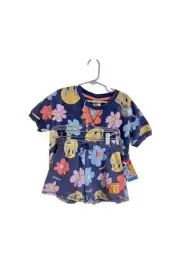 NWT Looney Tunes Tweety Bird Blue Floral Matching Set Shirt Shorts Sz 5 /5T