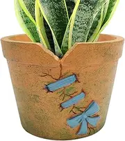 Resin Planter - Bowknot Sewing Pots for Plants - Rustic Succulent Vase Containers with Drainage Hole, Bonsai Decor Ornaments for Home, Garden, Patio, Balcony