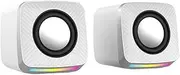 JSEIAJB Computer Audio Desktop Home Wired Notebook Special Desktop Speaker Multimedia Speaker(White-Mountain peach7)