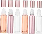 FOYTOKI 6Pcs Essential Oil Glass Roller Bottles Portable Dispenser for Aromatherapy Travel DIY Perfume Leak Durable Stylish Containers for Essential Oils