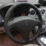 Custom Car Steering Wheel Cover Microfiber Leather 100% Fit For Peugeot 308 Old Peugeot 408 Car Accessories Steering Wrap