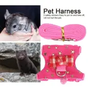 S Small Animal Walking Harness Vest Leash Set Outdoor Chest Strap For Ferret