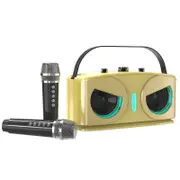 Bluetooth 5.3 Karaoke Machine With 2 Wireless Microphones Bluetooth Karaoke Speaker-Gold