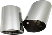 Muffler Tips Compatible For BMW 5 Series F10 F11 F18 E60 E61 E39 528i 530i 535i 535d Car Exhaust Tip Stainless Steel Tail Throat Decoration(Silver)