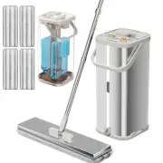 SWIFTIRON Silver Separates Dirty Water Mop and Bucket, Flat Mop and Bucket fo...