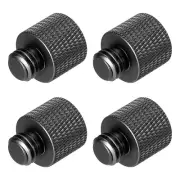 Mic Stand Adapter 3/8 Male to 1/4 Female Camera Screw Thread Adapter Black 4Pack