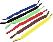 [SAFIGLE] 6pcs Eyewear Cords Neck Strap for Sports Glasses Slip Glasses Ropes Black Blue Brown Green Red Yellow Lightweight Elastic Holders for Secure Fit