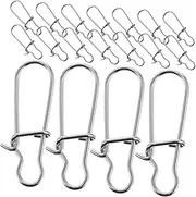 HANABASS 100Pcs Wear Resistant Stainless Steel Snap Clips Durable Fishing Accessories for Easy Bait Connection for Various Fishing Methods Tiny Snap Clips for Fishing Lovers