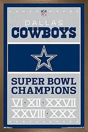 Trends International NFL Dallas Cowboys - Champions 13 Wall Poster, 14.725" x 22.375", Bronze Framed Version