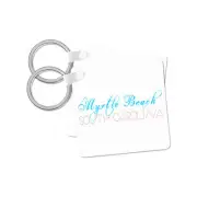 3dRose, American Beaches - Myrtle Beach, South Carolina, blue and red, Key Chain