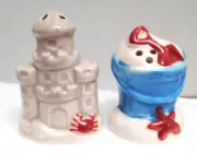 Sand Castle & Sand Beach Bucket MINI Salt And Pepper Set Cracker Barrel NEW