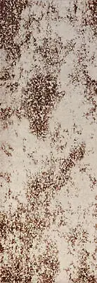 Transitional Turkish Ivory Abstract Runner Rug 2' 6" x 10' 0" Hallway Carpet