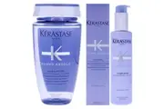 Kerastase Blond Absolu Kit by Kerastase for Unisex - 2 Pc Kit 8.5oz Blond Absolu Hydrating Illuminating Shampoo, 5.1oz Blond Absolu Cicaplasme Serum
