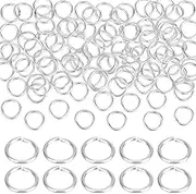 PH PandaHall 100pcs 925 Sterling Silver Plated Jump Rings, 8mm Open Jump Rings Brass Jewelry Connector Ring 18 Gauge Unsoldered O Ring for Earrings Bracelets Necklaces Chain Choker DIY Craft Making