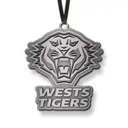 Wests Tigers NRL Metal Christmas Tree Ornament Decoration