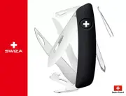 Swiza Swiss Army Knife 95mm D08 Black 440 Stainless 12 Function Tools