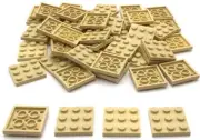Lego 50 New Tan Plates 3 x 3 Stud Parts