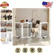 Collapsible Indoor Dog Barrier with Rubber Feet - Versatile 4 Panel Design