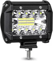 BYBDQKTVEH 60W 4INCH 20LED Waterproof Work Light LED Light Bars Spot Flood Beam for Work Driving Offroad Boat Car Tractor Truck 12V 24V Work Light(1 pcs)