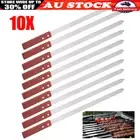 10X Stainless Steel Barbecue Metal Skewers Flat Needle BBQ Tool Kebab Stick Set