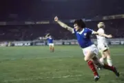 Didier Six Of France Celebrate His Goal 1981 OLD SOCCER PHOTO 3