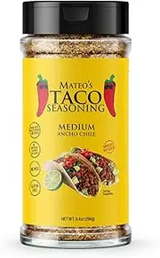 Mateo's Medium Ancho Chile Taco Seasoning 9.4 Ounce (Pack of 1)