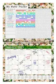 2025 Monthly Desktop/Wall Calendar/Planner - Habit Tracker - (Edition #023)