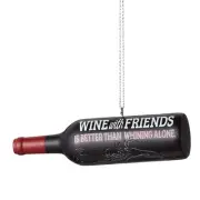 WINE WITH FRIENDS Better Than Whining Alone Christmas Ornament, by Midwest CBK