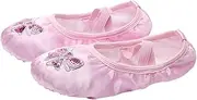 [LIFKOME] Stretch Satin Ballet Shoes Sequins for Girls Boys Ballet Yoga Size 26 Pink