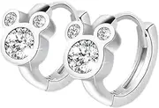 [Generic] Small Hoop Earrings Sterling Silver Plated Hypoallergenic Mouse Cute Cartilage Hoops for Women Girls Teens Piercing Ear Stud