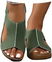 [SACFOF] Womens Orthotic Sandals Summer Beach Sandals for Women Ankle Strap Open Toe Platform Wedge Dressy Sandals