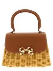 [Self Portrait] Self Portrait-Rattan Mini Bow Bag Borse A Mano Marrone-Donna OS