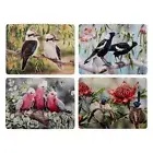 Australian Native Flowers & Birds Placemat set of 6 Cork Backed Placemats