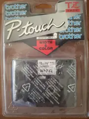 Brother P-touch TZ Tape Cartridge - Black Ink on White Tape 12mm 1/2" TZ231 NEW