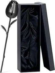 BIAIHQIE Colorful Budding Rose Flower Urn Cremation Jewelry Large Capacity Memorial Keepsake-Black