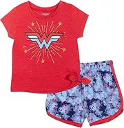 [DC Comics] Justice League Wonder Woman Girls T-Shirt and French Terry Shorts Set