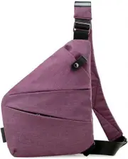 Morakot 2024 New Wander Plus Anti-Theft Bag For Travel Casual Left or Right Shoulder Slim Sling Bag Cross Body Travel Bag Unisex Purple-right