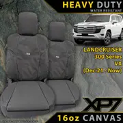 Toyota Landcruiser 300 Series VX XP7 Heavy Duty Canvas 2x Front Seat Covers (Made to Order)
