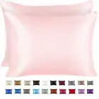 Luxury Satin Pillowcase for Hair – Standard Satin Pillowcase with Zipper, Pin...