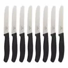 Victorinox Steak & Tomato Knife Pistol Grip 11cm Black Set x 8 Knives