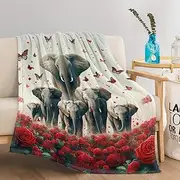 NDXRWDZR Blanket Elephant Throw Blanket for Sofa Bed Couch Soft Warm Microfiber Fluffy Picnic Blanket Fleece Blanket Gifts for Women Kids Teens Adults 130x150cm
