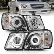 ANZO 111169 Projector Headlights Lamp w/Halo Chrome (CCFL) for 98-07 Lexus Lx470 (for: Lexus)