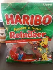 Sweet & Sour Reindeer Gummi Candy Gummies Share Size 10 OZ BB 09/2025